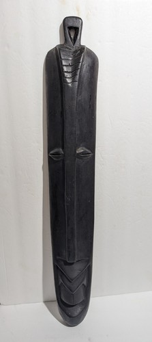 Carved wood mask long - wood,